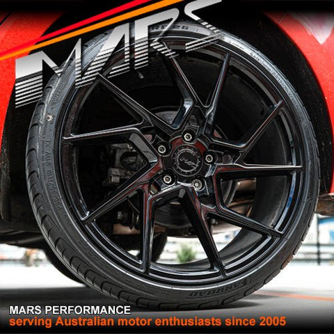 MARS MP - T4 Gloss Black 19 Inch Twist Spork Concave Alloy Wheels Rims 5x120 - Mars Performance