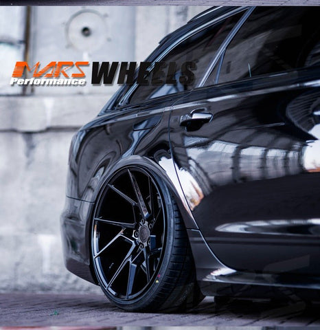 MARS MP - T4 Gloss Black 20 Inch Twist Spork Concave Alloy Wheels Rims - Mars Performance