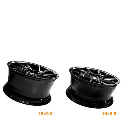 MARS MP - T4 Hyper Black 19 Inch Twist Spork Concave Alloy Wheels Rims - Mars Performance
