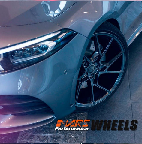 MARS MP - T4 Hyper Black 19 Inch Twist Spork Concave Alloy Wheels Rims - Mars Performance