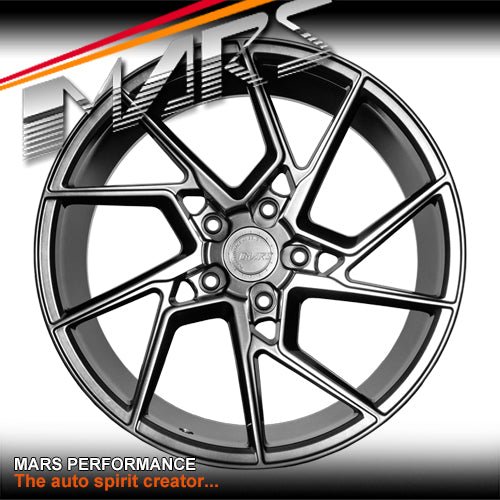 MARS MP - T4 Hyper Black 19 Inch Twist Spork Concave Alloy Wheels Rims - Mars Performance