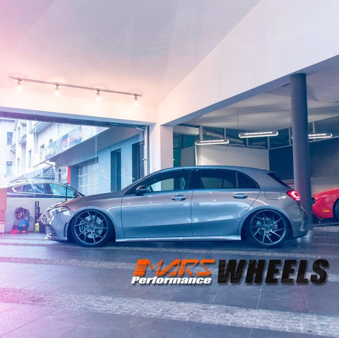MARS MP - T4 Hyper Black 19 Inch Twist Spork Concave Alloy Wheels Rims - Mars Performance