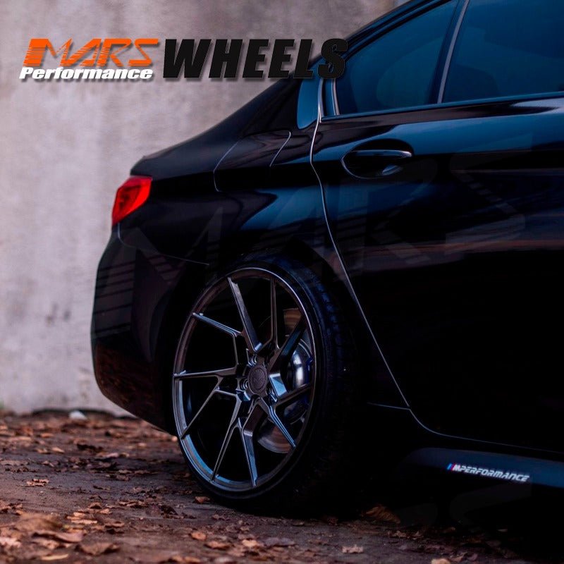MARS MP - T4 Hyper Black 19 Inch Twist Spork Concave Alloy Wheels Rims - Mars Performance