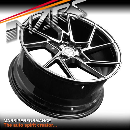 MARS MP - T4 Hyper Black 19 Inch Twist Spork Concave Alloy Wheels Rims - Mars Performance