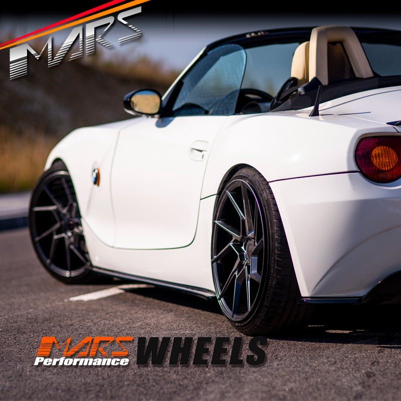 MARS MP - T4 Hyper Black 19 Inch Twist Spork Concave Alloy Wheels Rims - Mars Performance