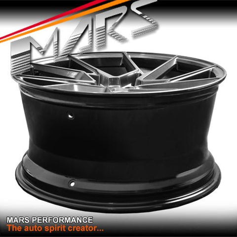 MARS MP - T4 Hyper Black 19 Inch Twist Spork Concave Alloy Wheels Rims - Mars Performance