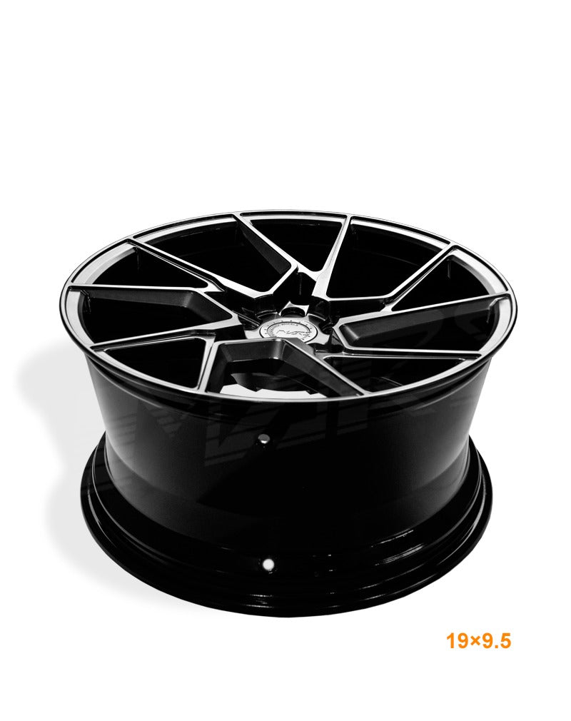 MARS MP - T4 Hyper Black 19 Inch Twist Spork Concave Alloy Wheels Rims 5x112 - Mars Performance