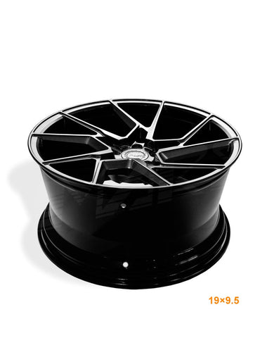 MARS MP - T4 Hyper Black 19 Inch Twist Spork Concave Alloy Wheels Rims 5x112 - Mars Performance