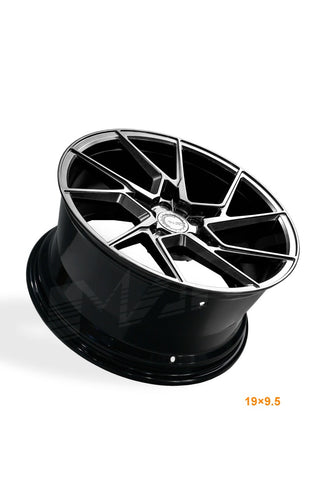 MARS MP - T4 Hyper Black 19 Inch Twist Spork Concave Alloy Wheels Rims 5x114.3 - Mars Performance