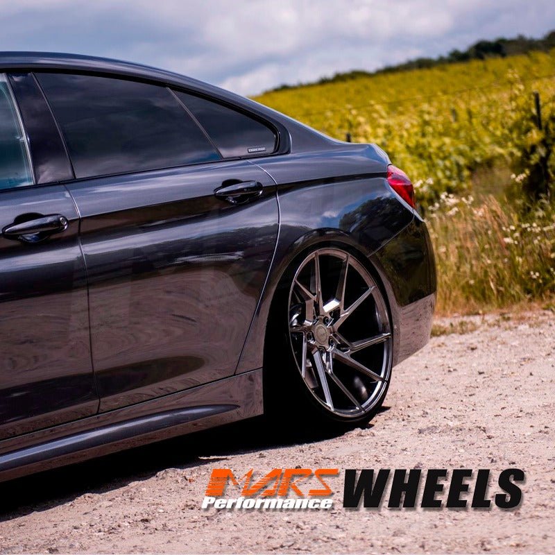 MARS MP - T4 Hyper Black 19 Inch Twist Spork Concave Alloy Wheels Rims 5x114.3 - Mars Performance