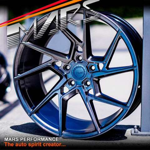 MARS MP - T4 Hyper Black 19 Inch Twist Spork Concave Alloy Wheels Rims 5x114.3 - Mars Performance
