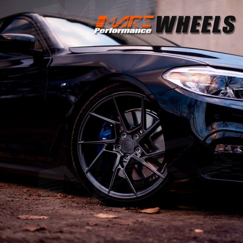 MARS MP - T4 Hyper Black 19 Inch Twist Spork Concave Alloy Wheels Rims - Mars Performance