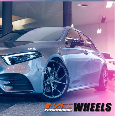 MARS MP - T4 Hyper Black 19 Inch Twist Spork Concave Alloy Wheels Rims - Mars Performance