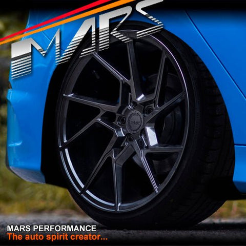 MARS MP - T4 Hyper Black 19 Inch Twist Spork Concave Alloy Wheels Rims - Mars Performance