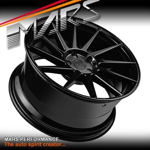 MARS MP - TW Gloss Black 4x 19 Inch Twist Concave Stag Alloy Wheels Rims 5x112 - Mars Performance