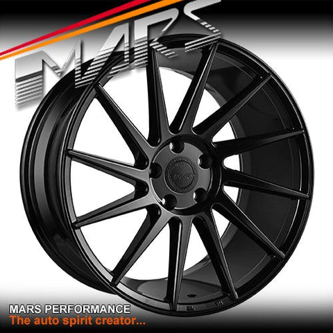 MARS MP - TW Gloss Black 4x 19 Inch Twist Concave Stag Alloy Wheels Rims 5x112 - Mars Performance