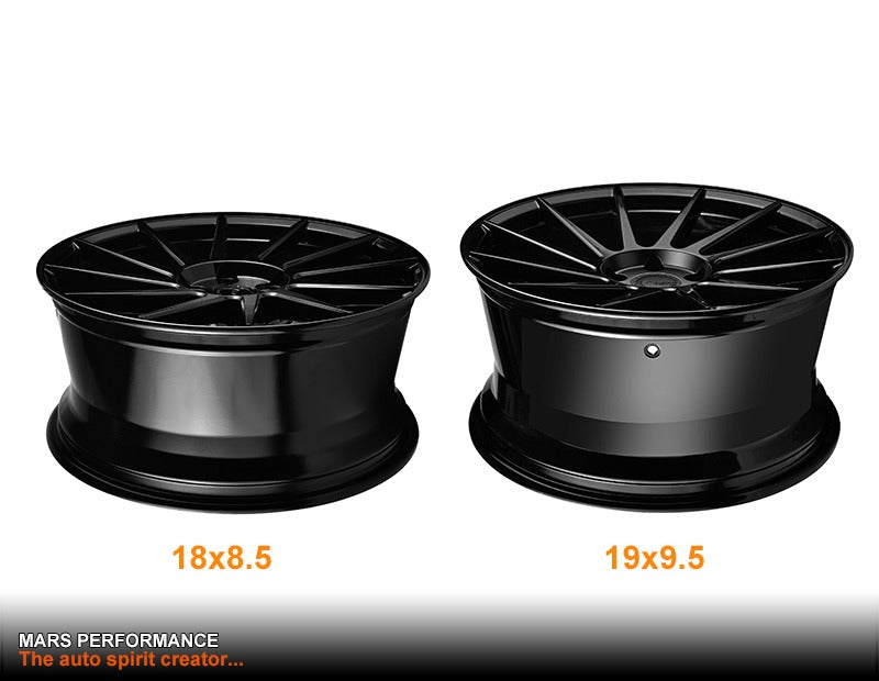 MARS MP - TW Gloss Black 4x 19 Inch Twist Concave Stag Alloy Wheels Rims 5x112 - Mars Performance