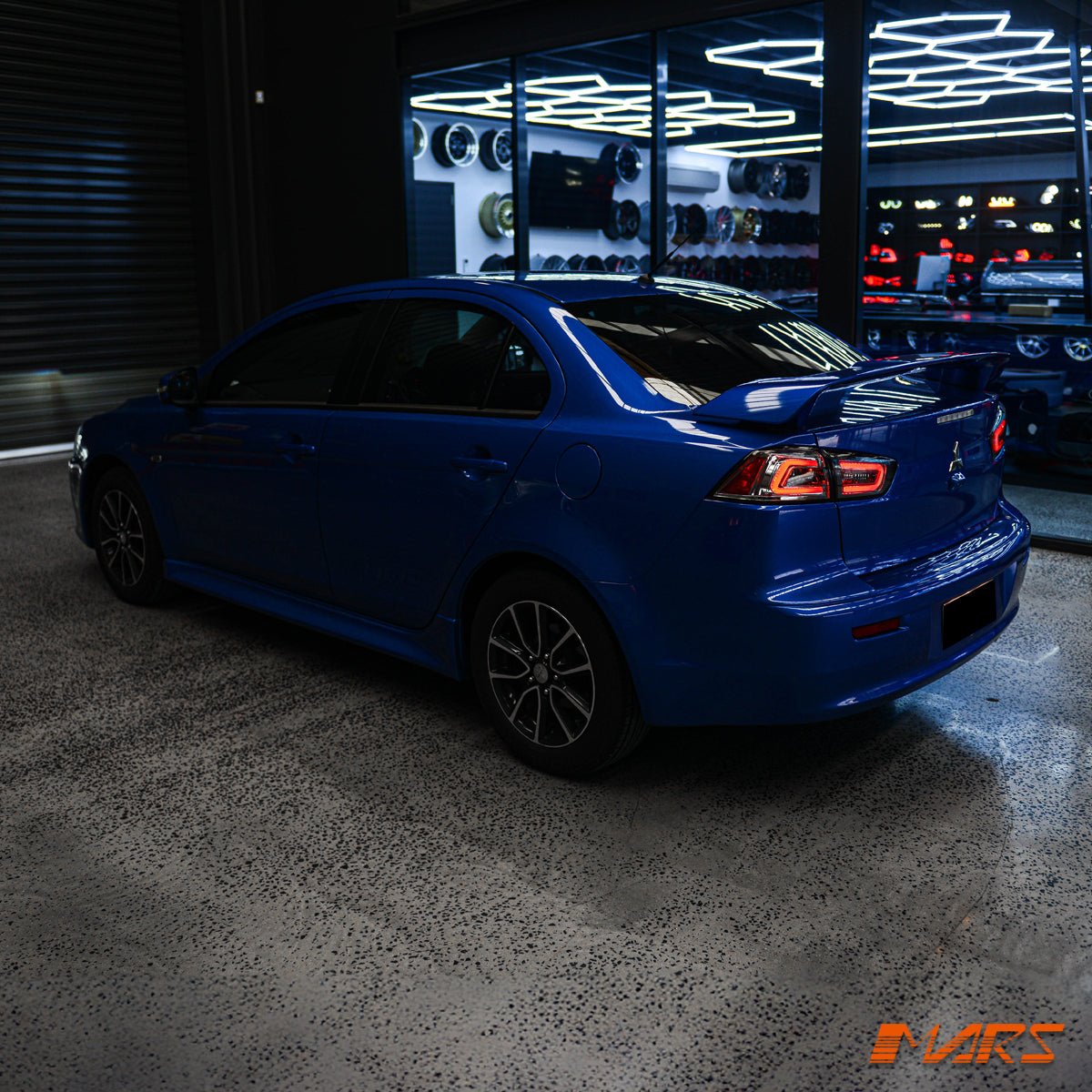 Mars Performance Full Smoked 3D LED Tail lights for Mitsubishi Lancer CJ CF & EVO X Sedan 2007 - 2018 - Mars Performance