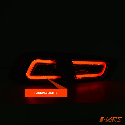 Mars Performance Full Smoked 3D LED Tail lights for Mitsubishi Lancer CJ CF & EVO X Sedan 2007 - 2018 - Mars Performance