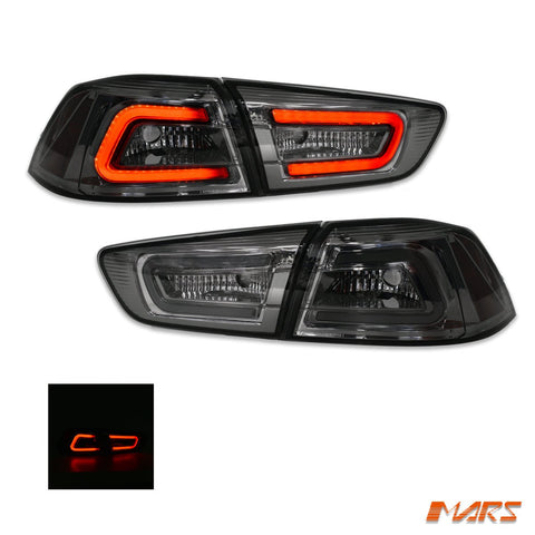 Mars Performance Full Smoked 3D LED Tail lights for Mitsubishi Lancer CJ CF & EVO X Sedan 2007 - 2018 - Mars Performance