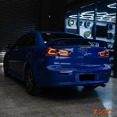 Mars Performance Full Smoked 3D LED Tail lights for Mitsubishi Lancer CJ CF & EVO X Sedan 2007 - 2018 - Mars Performance