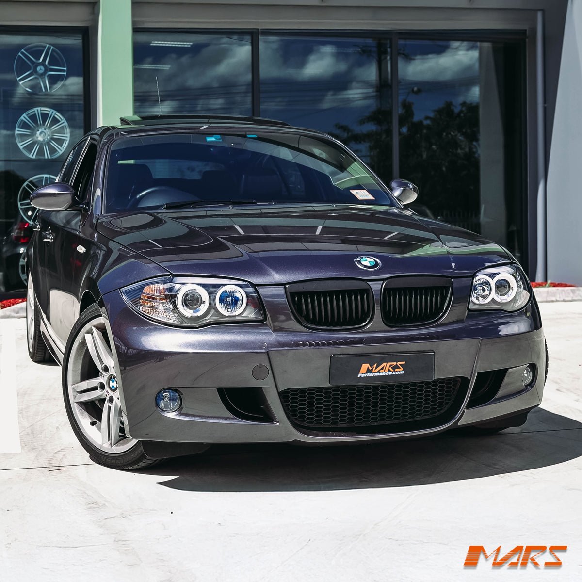 Matt Black M6 Style Front Kidney Grille Bodykit for BMW 1 - Series E87 E81 Pre LCI Hatch 2004 - 2010 - Mars Performance