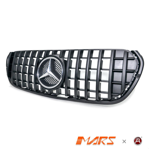 Matt Black Panamericana Front Bumper Bar Grille Grill for Mercedes - Benz X - Class Pick Up Ute W470 17 - 22 - Mars Performance