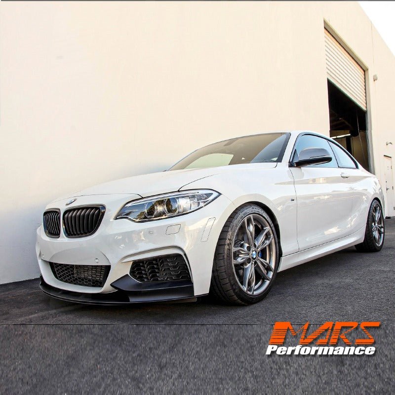 Matt Black Performance Front bumper Bar Splitters & Lip Spoiler Bodykit for BMW F22 F23 2 - Series M Sport 2014 - 2021 - Mars Performance