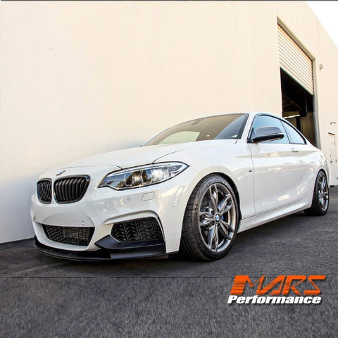 Matt Black Performance Front bumper Bar Splitters & Lip Spoiler Bodykit for BMW F22 F23 2 - Series M Sport 2014 - 2021 - Mars Performance