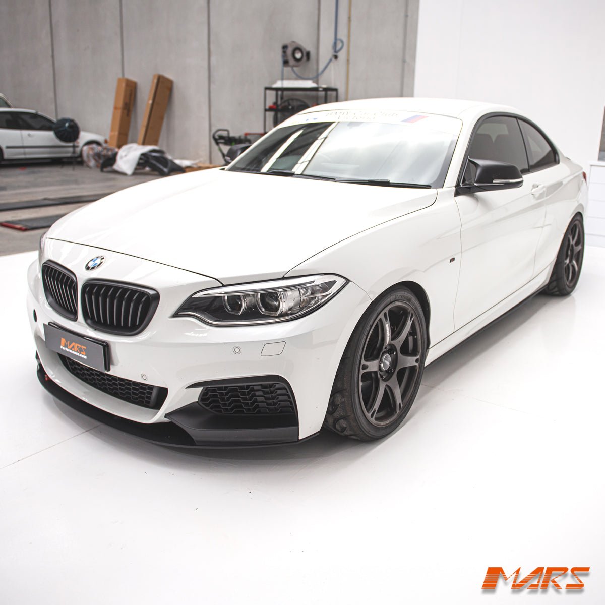 Matt Black Performance Front bumper Bar Splitters & Lip Spoiler Bodykit for BMW F22 F23 2 - Series M Sport 2014 - 2021 - Mars Performance
