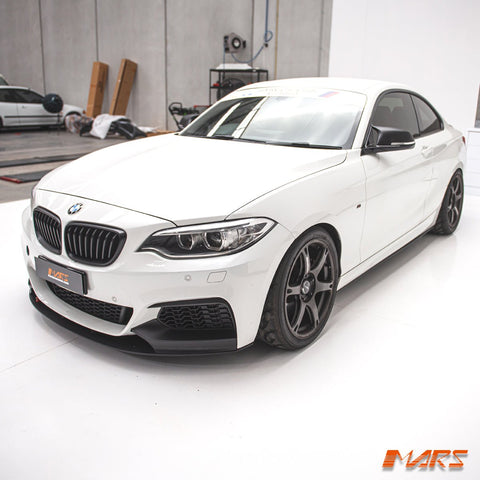 Matt Black Performance Front bumper Bar Splitters & Lip Spoiler Bodykit for BMW F22 F23 2 - Series M Sport 2014 - 2021 - Mars Performance