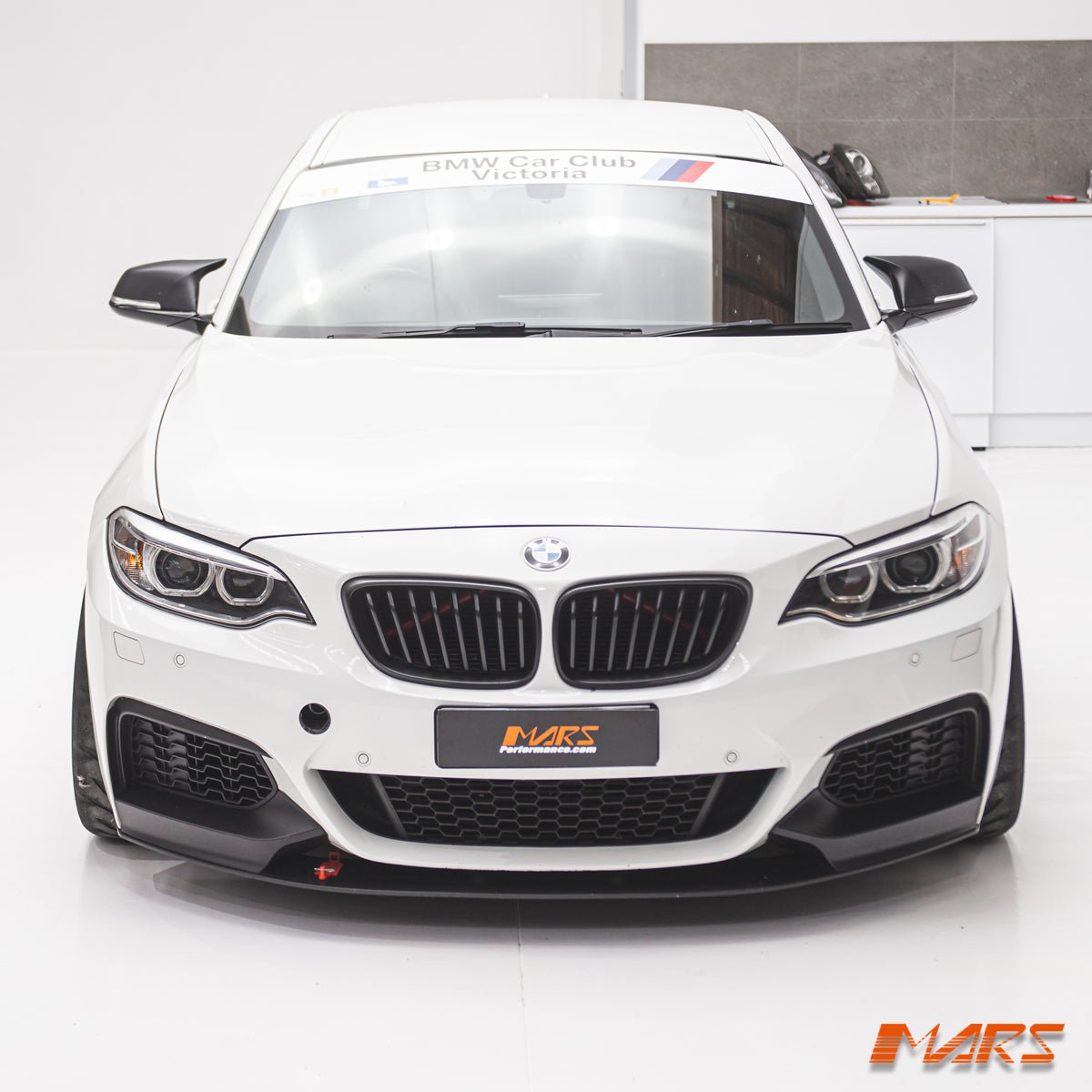 Matt Black Performance Front bumper Bar Splitters & Lip Spoiler Bodykit for BMW F22 F23 2 - Series M Sport 2014 - 2021 - Mars Performance