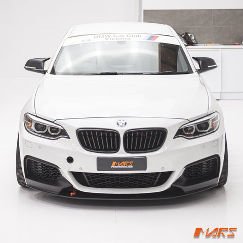 Matt Black Performance Front bumper Bar Splitters & Lip Spoiler Bodykit for BMW F22 F23 2 - Series M Sport 2014 - 2021 - Mars Performance