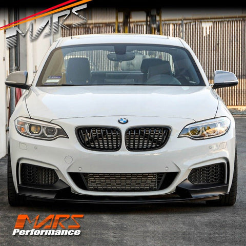 Matt Black Performance Front bumper Bar Splitters & Lip Spoiler Bodykit for BMW F22 F23 2 - Series M Sport 2014 - 2021 - Mars Performance