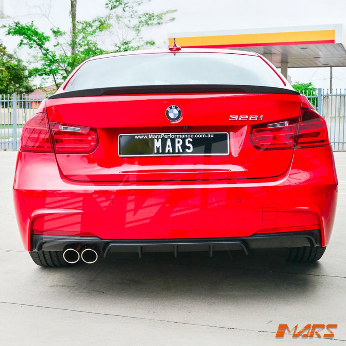Matt Black Performance Rear bumper bar Single Exhaust outlet Diffuser Bodykit for BMW 3 - Series F30 F31 M Tech M Sports 2012 - 2018 - Mars Performance