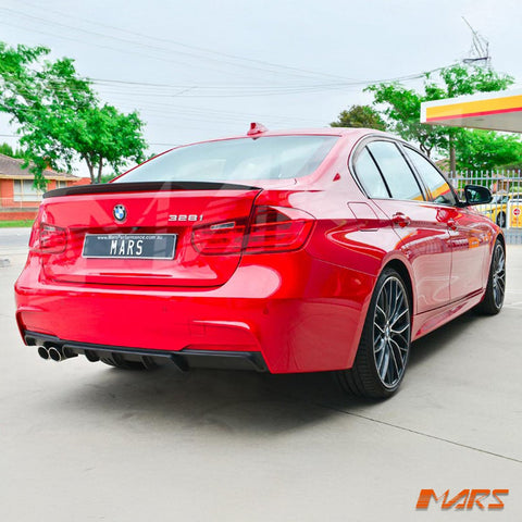 Matt Black Performance Rear bumper bar Single Exhaust outlet Diffuser Bodykit for BMW 3 - Series F30 F31 M Tech M Sports 2012 - 2018 - Mars Performance