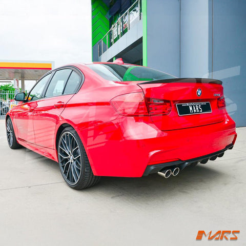Matt Black Performance Rear bumper bar Single Exhaust outlet Diffuser Bodykit for BMW 3 - Series F30 F31 M Tech M Sports 2012 - 2018 - Mars Performance
