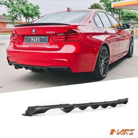 Matt Black Performance Rear bumper bar Single Exhaust outlet Diffuser Bodykit for BMW 3 - Series F30 F31 M Tech M Sports 2012 - 2018 - Mars Performance