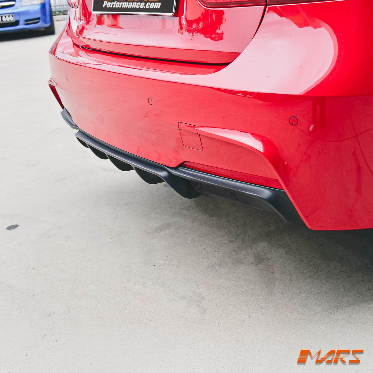 Matt Black Performance Rear bumper bar Single Exhaust outlet Diffuser Bodykit for BMW 3 - Series F30 F31 M Tech M Sports 2012 - 2018 - Mars Performance