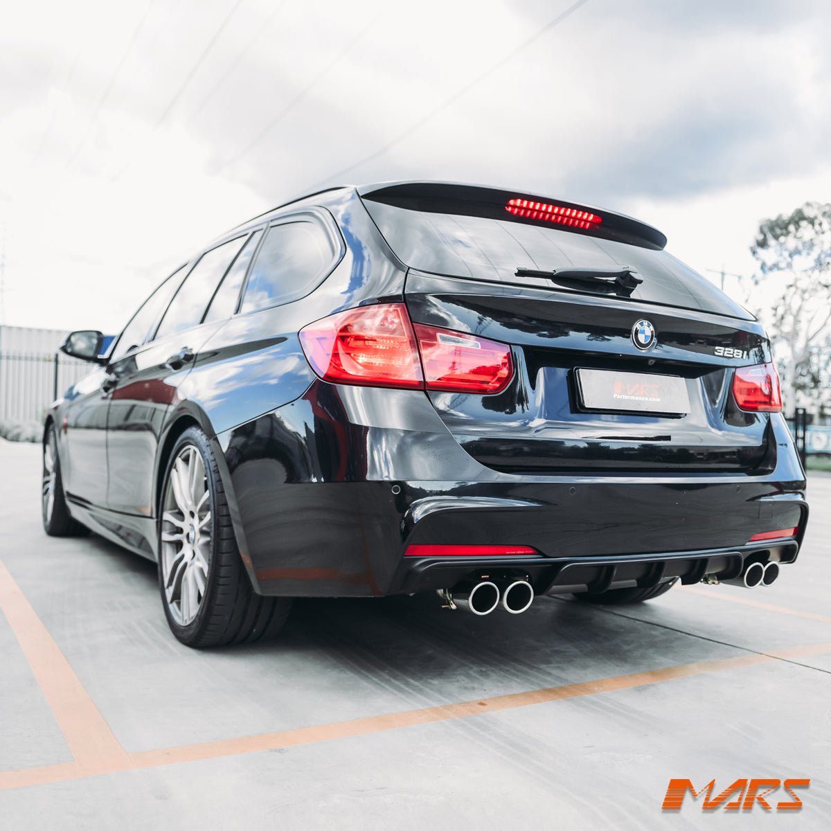 Matt Black Performance Rear bumper bar Twin Exhaust outlet Diffuser Bodykit for BMW 3 - Series F30 F31 M Tech M Sports 2012 - 2018 - Mars Performance