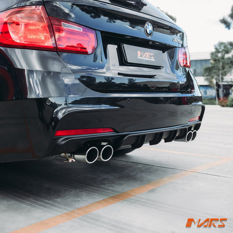 Matt Black Performance Rear bumper bar Twin Exhaust outlet Diffuser Bodykit for BMW 3 - Series F30 F31 M Tech M Sports 2012 - 2018 - Mars Performance