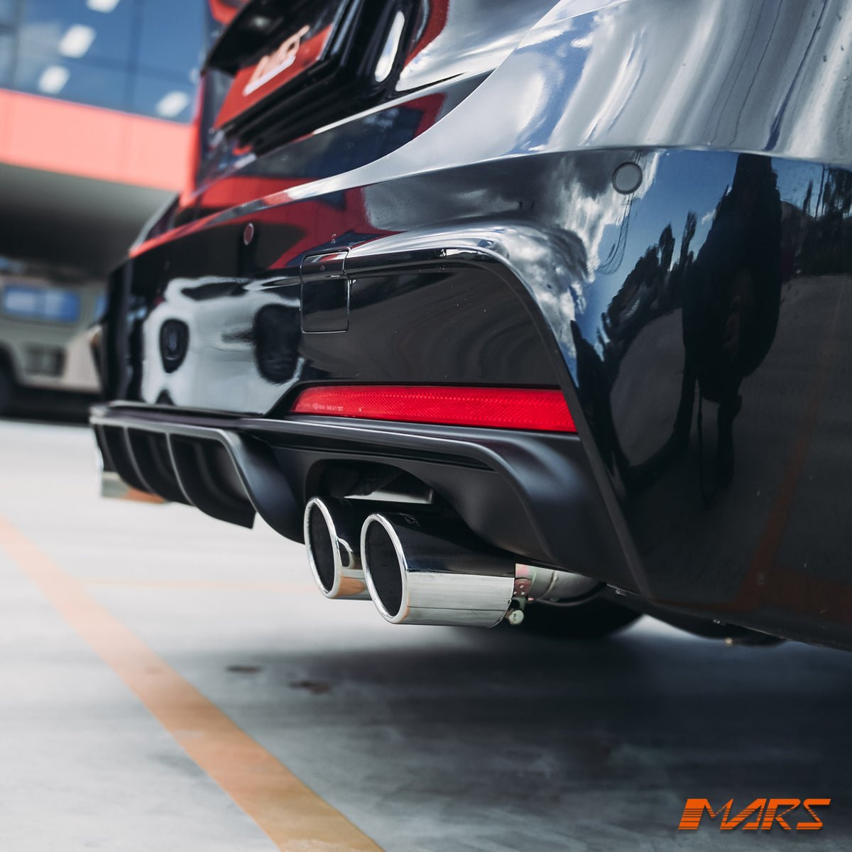Matt Black Performance Rear bumper bar Twin Exhaust outlet Diffuser Bodykit for BMW 3 - Series F30 F31 M Tech M Sports 2012 - 2018 - Mars Performance
