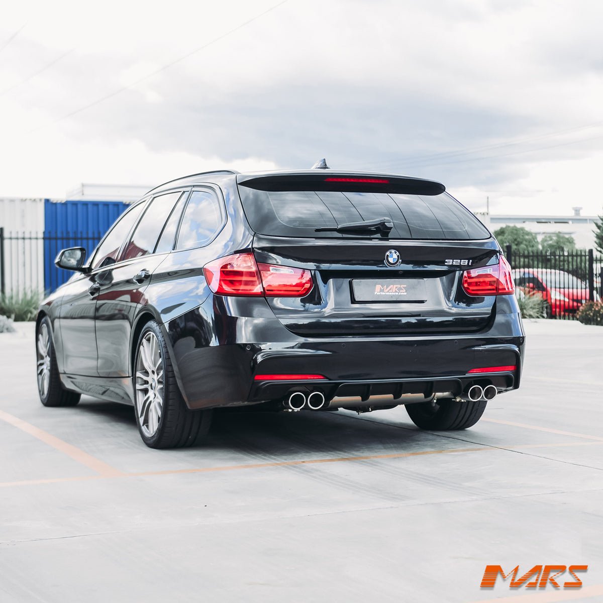 Matt Black Performance Rear bumper bar Twin Exhaust outlet Diffuser Bodykit for BMW 3 - Series F30 F31 M Tech M Sports 2012 - 2018 - Mars Performance