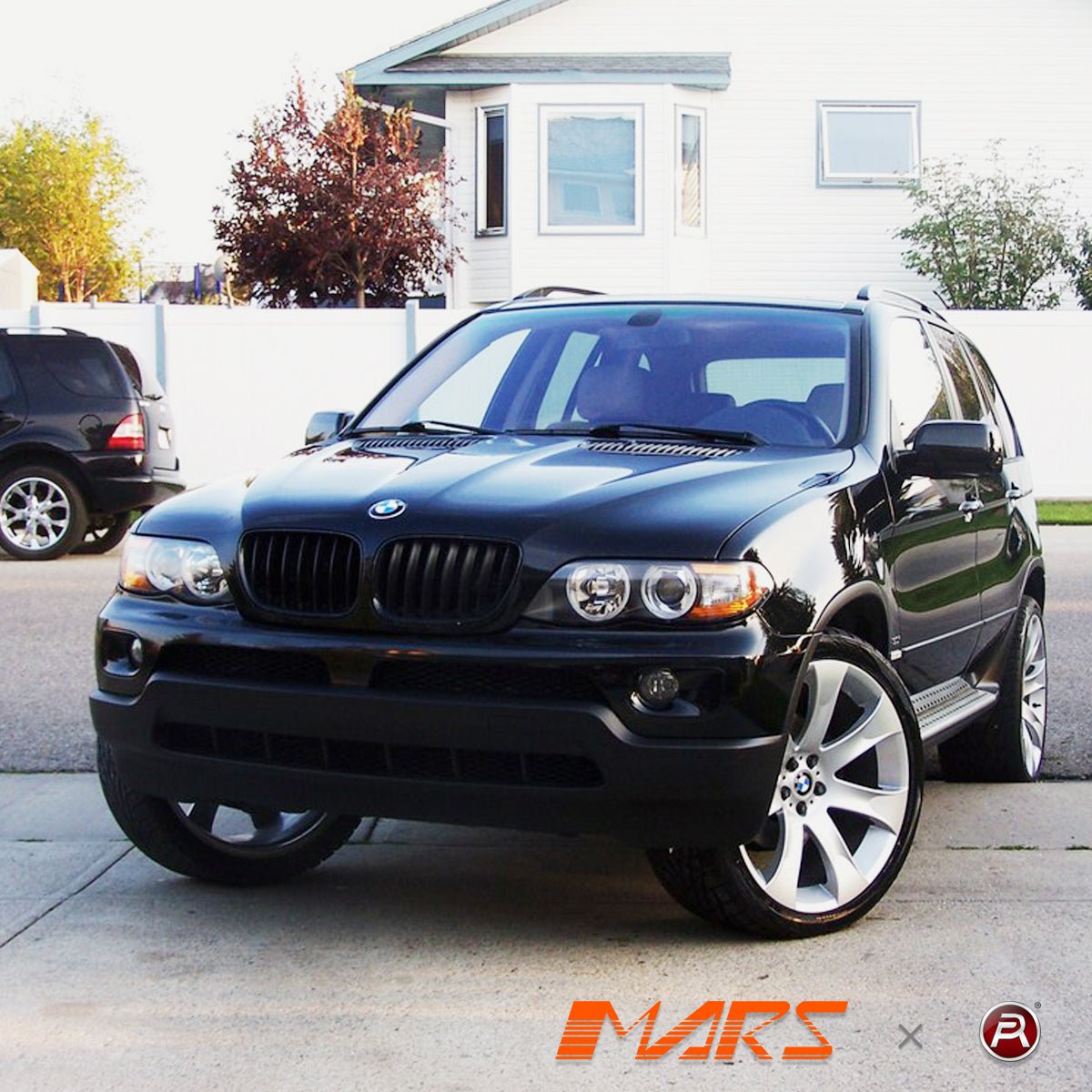 Matt Black X5M Style Front Kidney Grille Grill Bodykit for BMW X5 E53 LCI 2004 - 2006 - Mars Performance