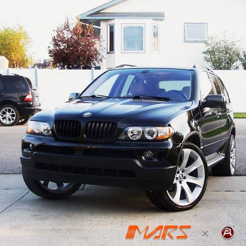 Matt Black X5M Style Front Kidney Grille Grill Bodykit for BMW X5 E53 LCI 2004 - 2006 - Mars Performance