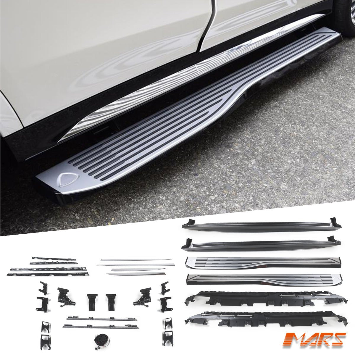 Maybach Style Lower Side Skirts Bodykit with Retractable Electric Foot Rest Running Boards Side Step Bar for Mercedes Benz X167 GLS Class 2019 - 2025 - Mars Performance