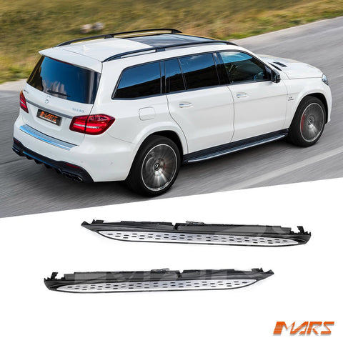 Aluminum Running Board Side Steps For 2013-2018 Mercedes GL450/GLS X166 - Black, Pair