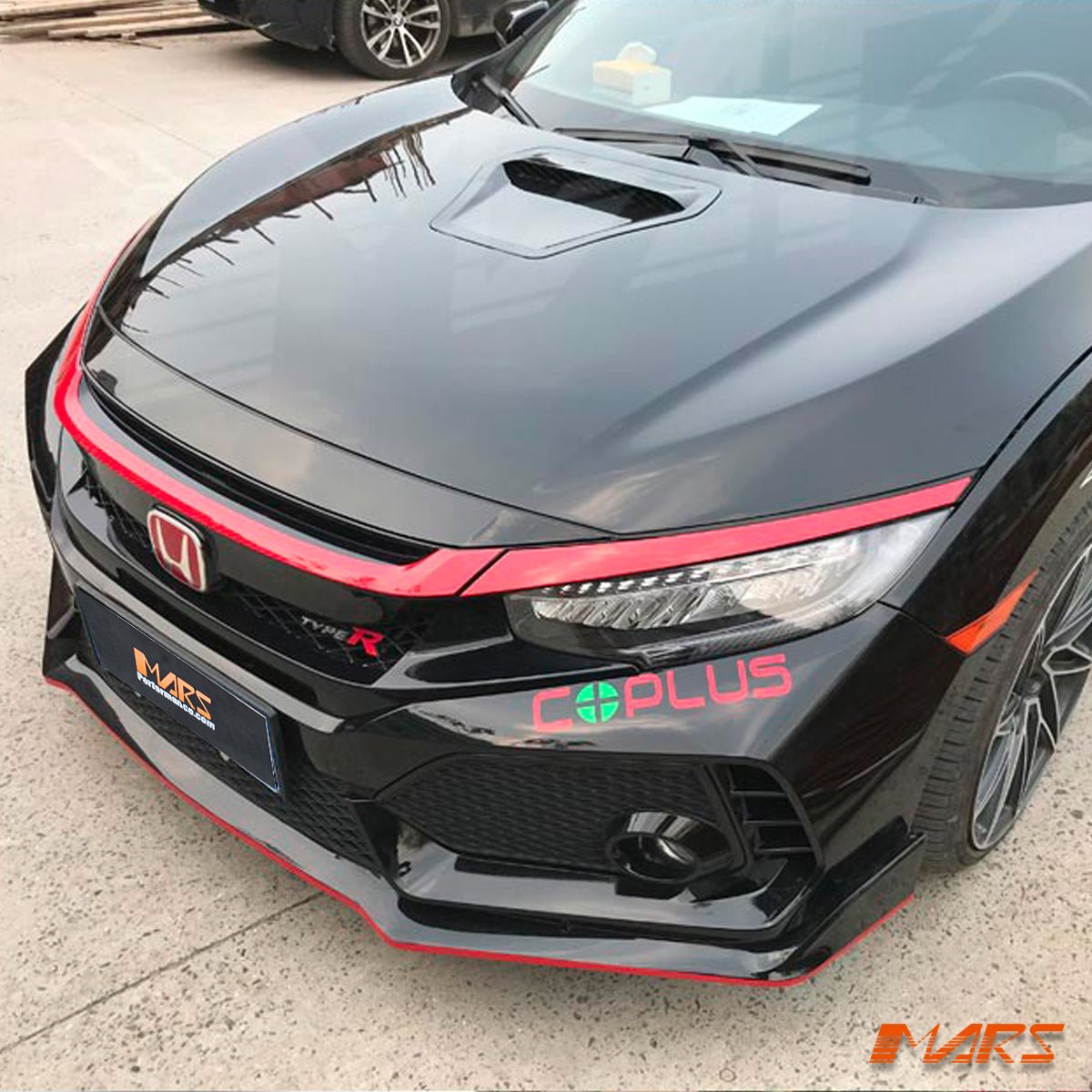Metal Type - R Style Bonnet Hood with Air Vent Bodykit for Honda Civic X Sedan & Hatch 2016 - 2021 - Mars Performance