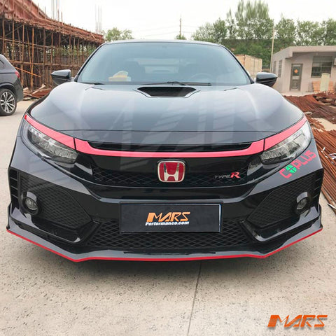 Metal Type - R Style Bonnet Hood with Air Vent Bodykit for Honda Civic X Sedan & Hatch 2016 - 2021 - Mars Performance