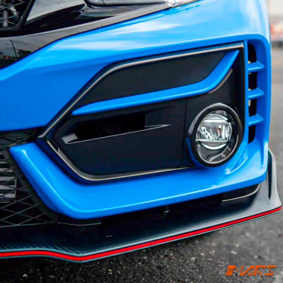 MK2 Style Fog Light Covers for Geninue Honda Civic X TYPE - R FK 2016 - 2022 Front Bumper Bar Bodykit - Mars Performance